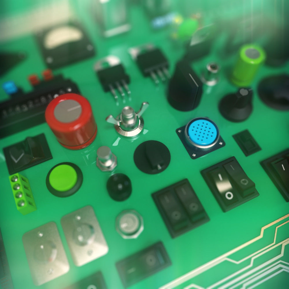 Electrical And Electronic Components - KITBASH SET 62 Pieces Low-poly 3D model_2