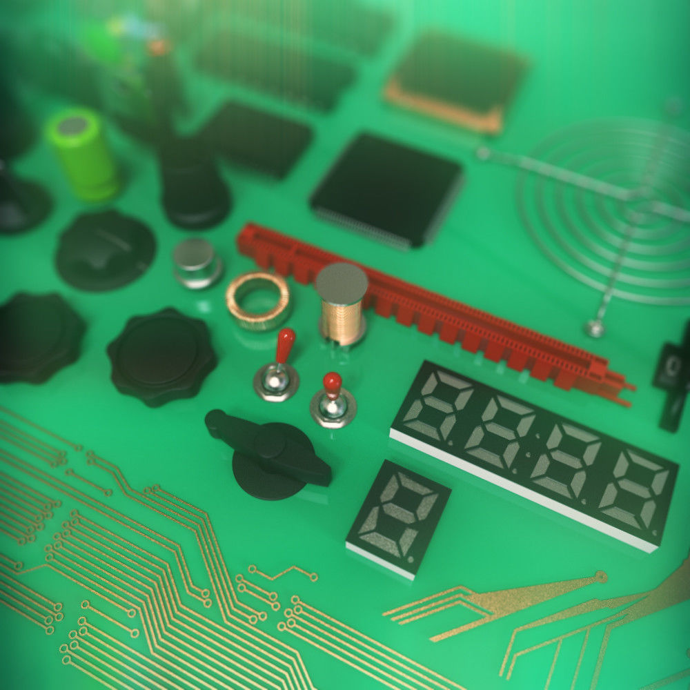 Electrical And Electronic Components - KITBASH SET 62 Pieces Low-poly 3D model_3