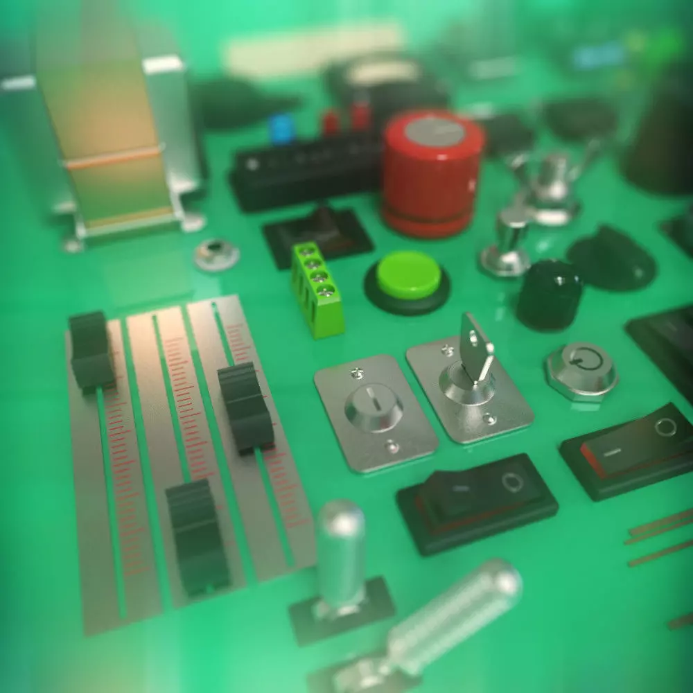 Electrical And Electronic Components - KITBASH SET 62 Pieces Low-poly 3D model_0