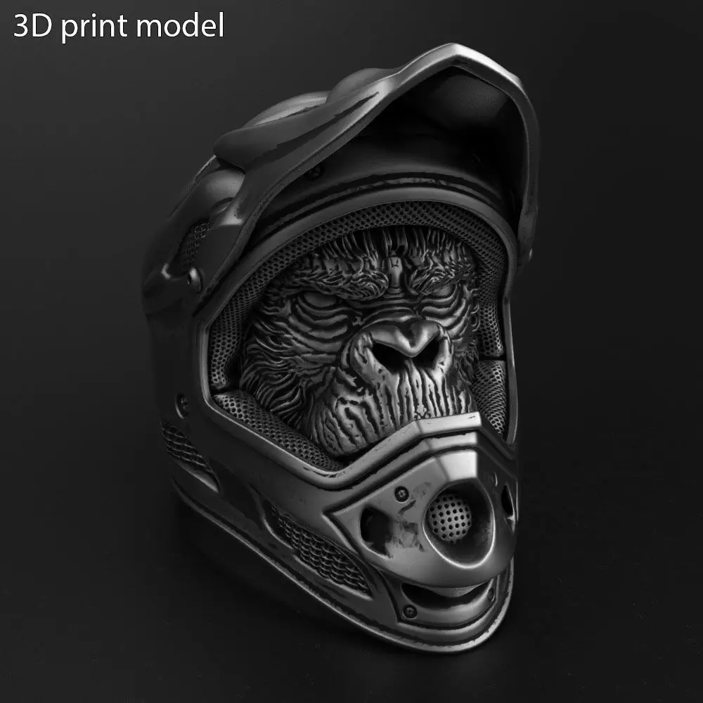 Animal ring jewelry Biker monkey vol2  3D print model_0