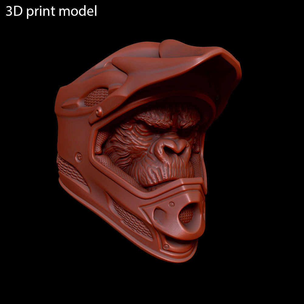 Animal ring jewelry Biker monkey vol2  3D print model_21