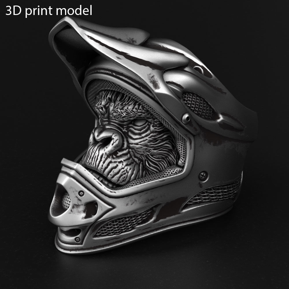 Animal ring jewelry Biker monkey vol2  3D print model_3