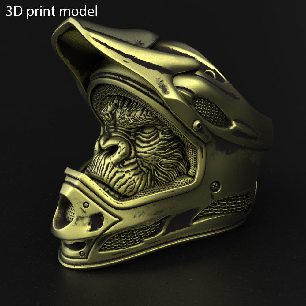 Animal ring jewelry Biker monkey vol2  3D print model_4