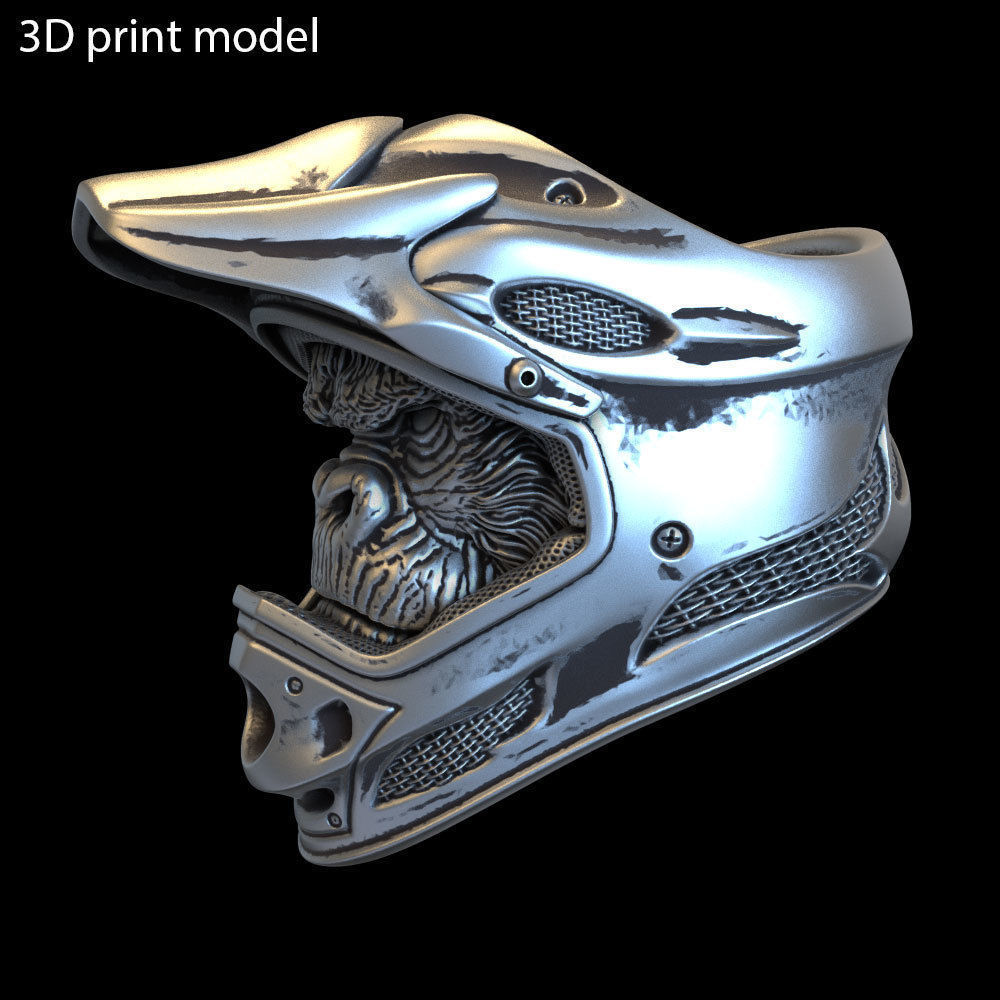 Animal ring jewelry Biker monkey vol2  3D print model_8