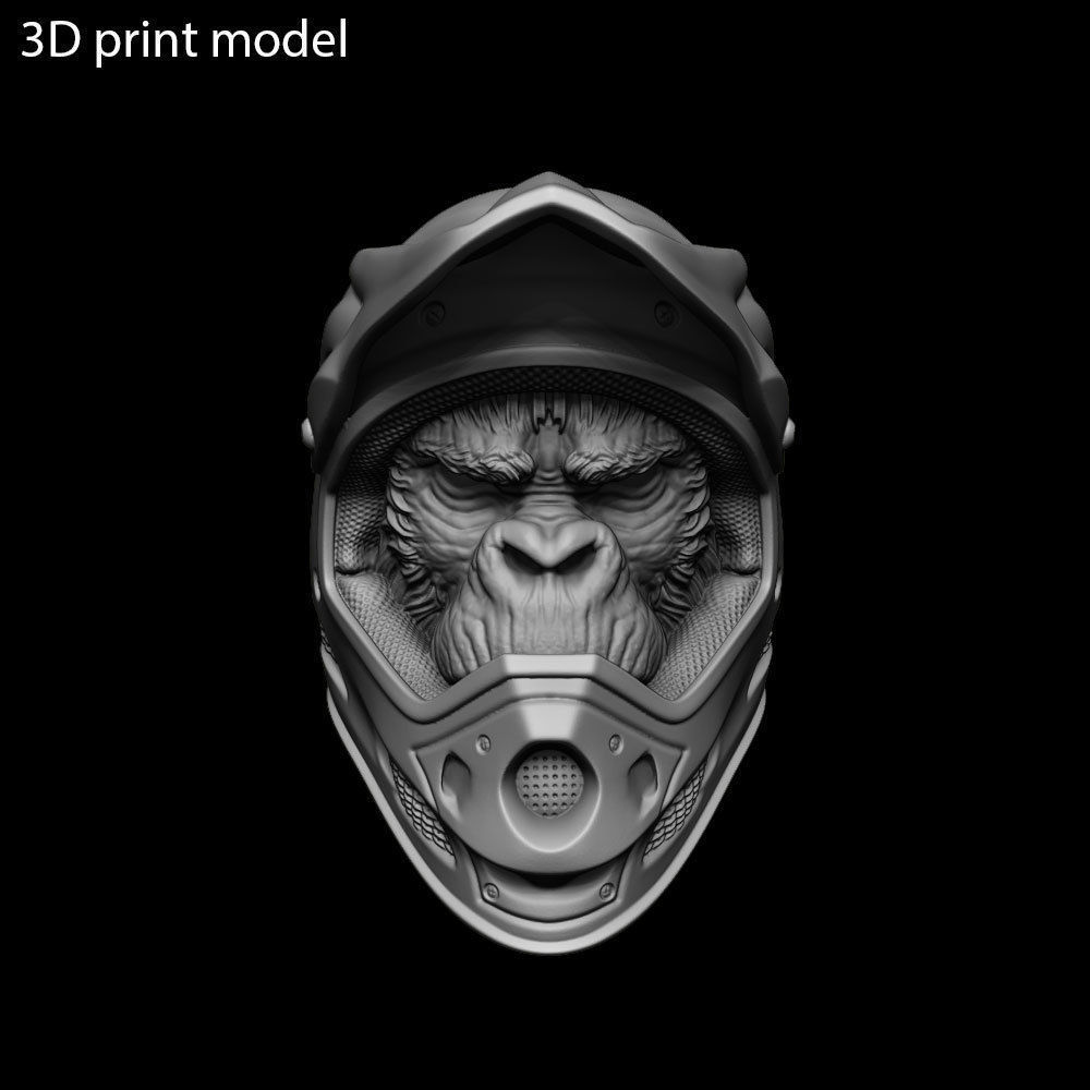 Animal ring jewelry Biker monkey vol2  3D print model_12