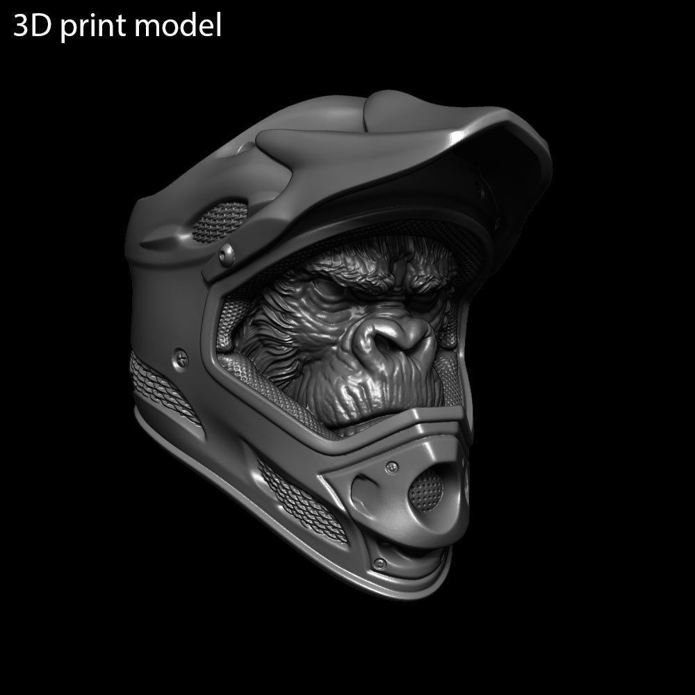 Animal ring jewelry Biker monkey vol2  3D print model_20
