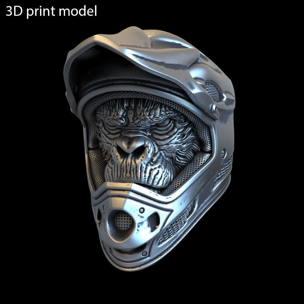 Animal ring jewelry Biker monkey vol2  3D print model_5