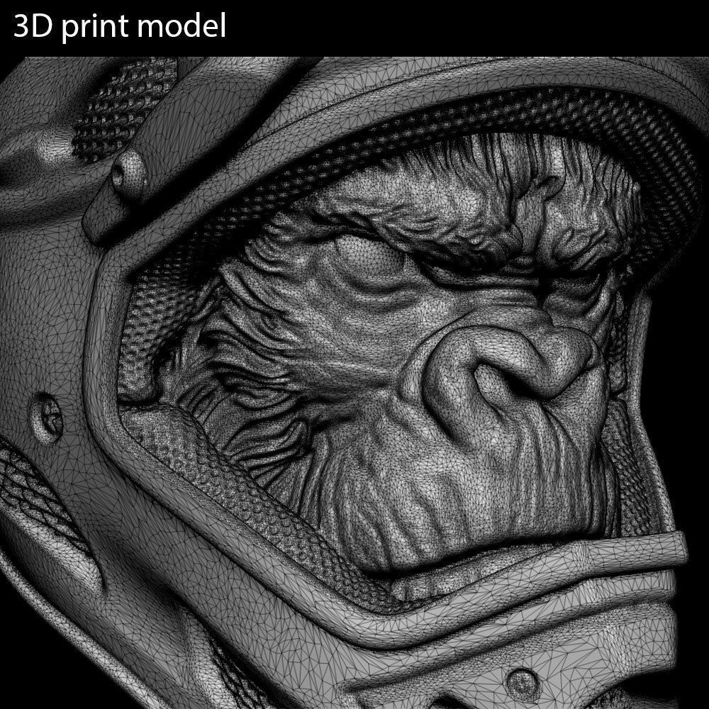 Animal ring jewelry Biker monkey vol2  3D print model_23