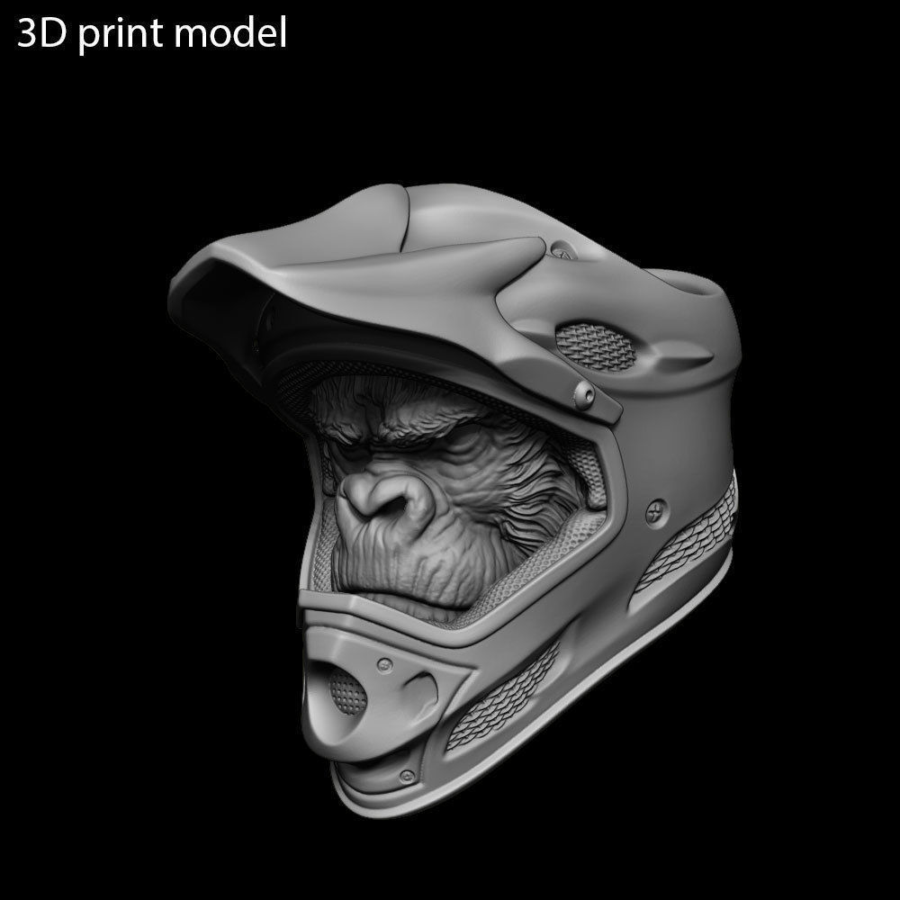 Animal ring jewelry Biker monkey vol2  3D print model_13