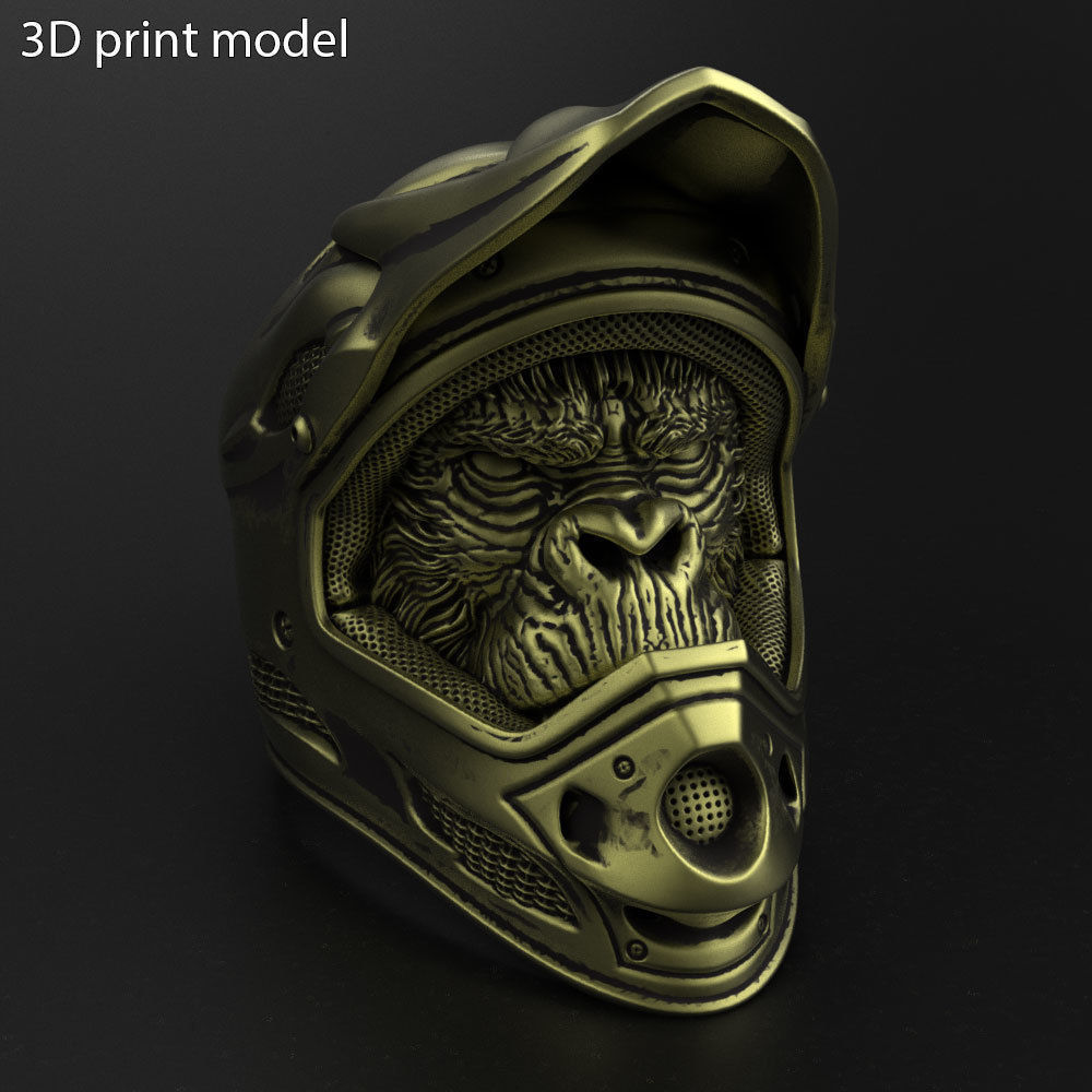 Animal ring jewelry Biker monkey vol2  3D print model_2