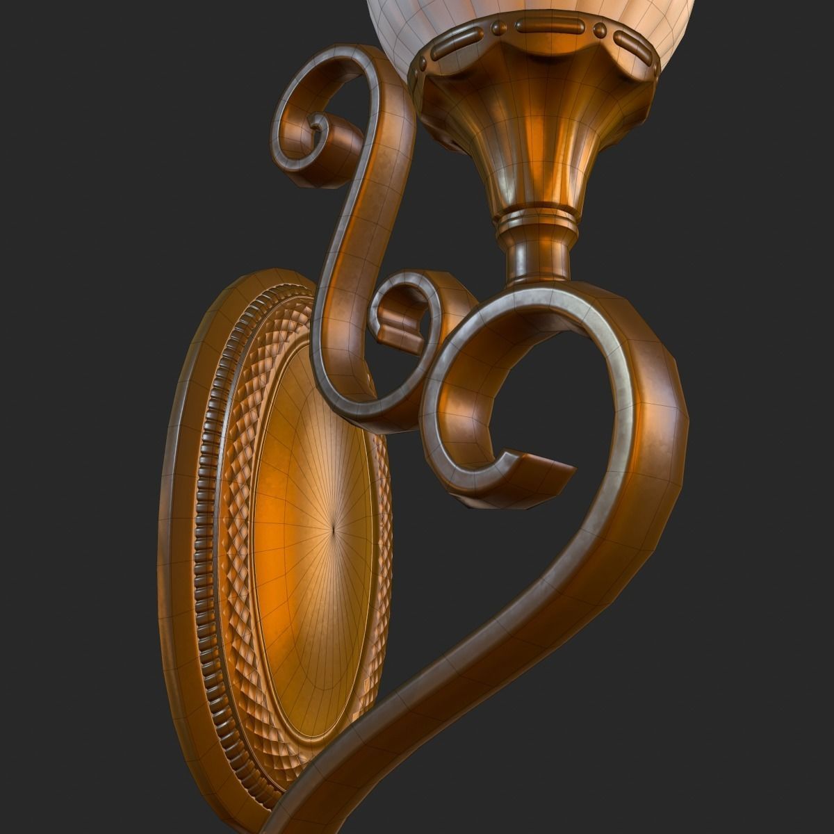 Vintage Wall Lamp PBR Game Ready Low-poly 3D model_13