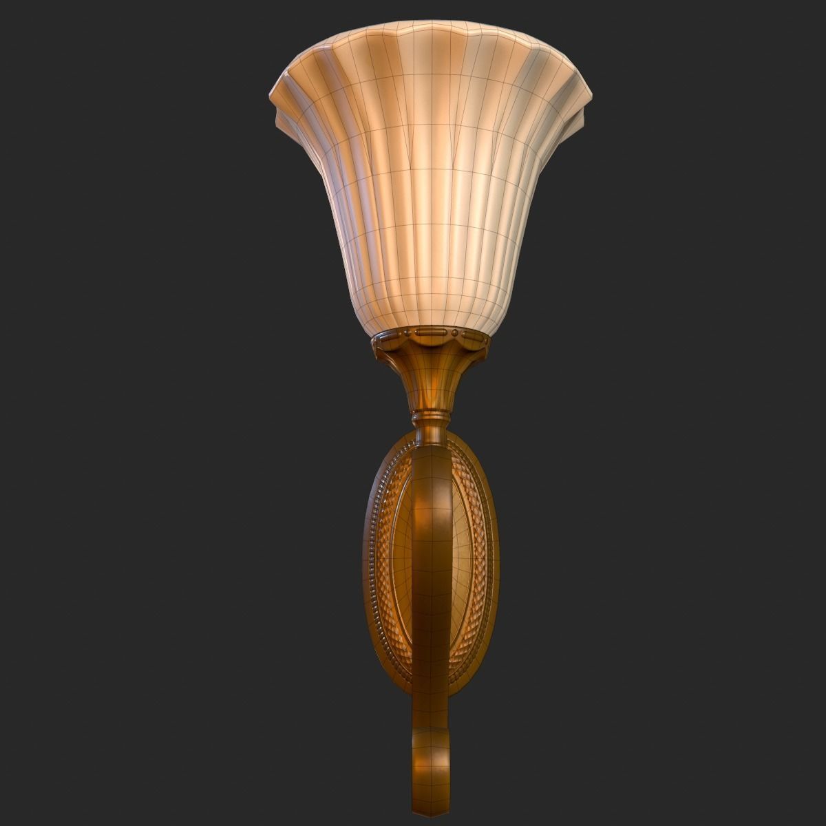 Vintage Wall Lamp PBR Game Ready Low-poly 3D model_7