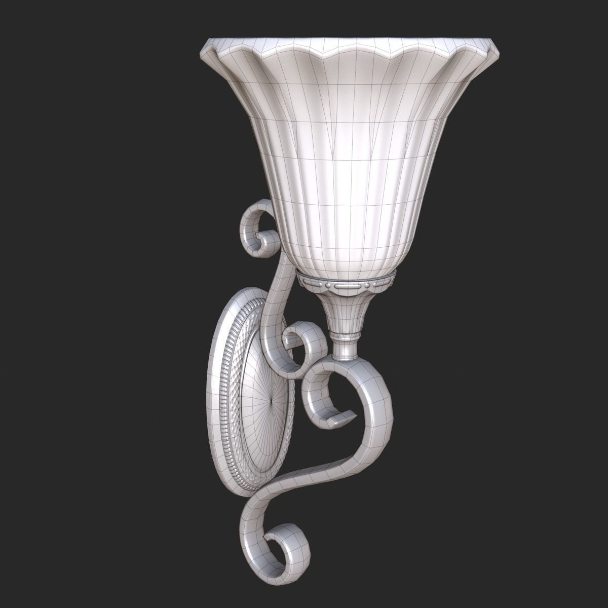 Vintage Wall Lamp PBR Game Ready Low-poly 3D model_15