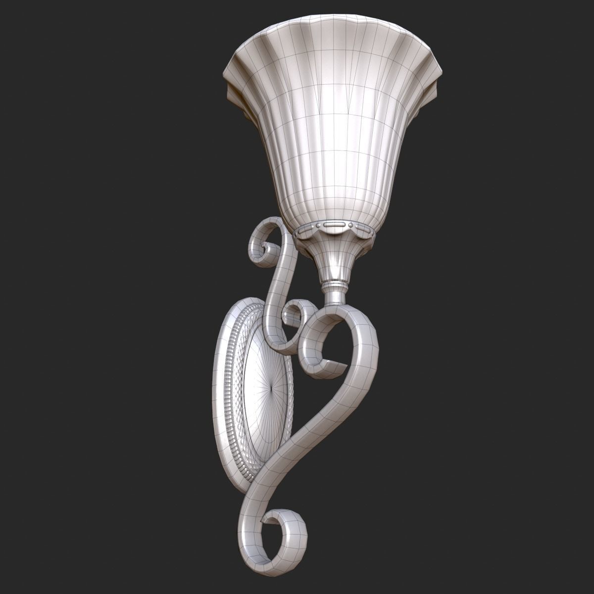 Vintage Wall Lamp PBR Game Ready Low-poly 3D model_3