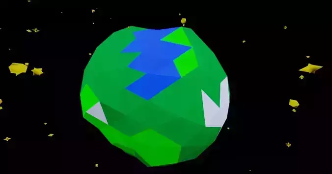 Simple Low Poly Planet Free low-poly 3D model