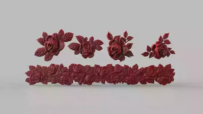Rose set for cnc and 3d printer 3D print model