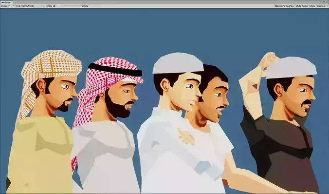 Khaleeji Character Set  Low-poly 3D model