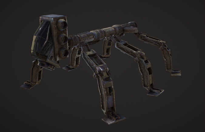 spider bot Low-poly 3D model