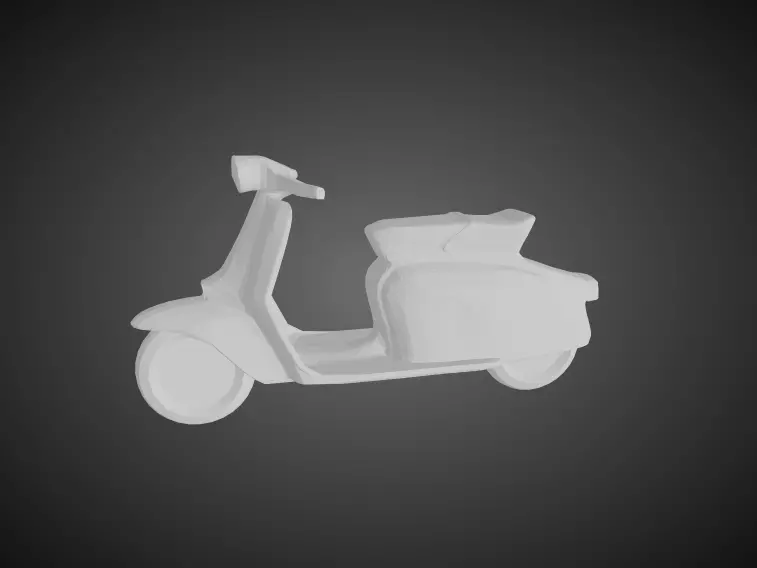 Low poly Lambretta scooter 3D print model_0