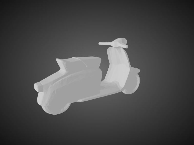 Low poly Lambretta scooter 3D print model_1