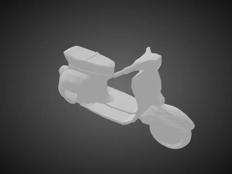 Low poly Vespa scooter 3D print model_0
