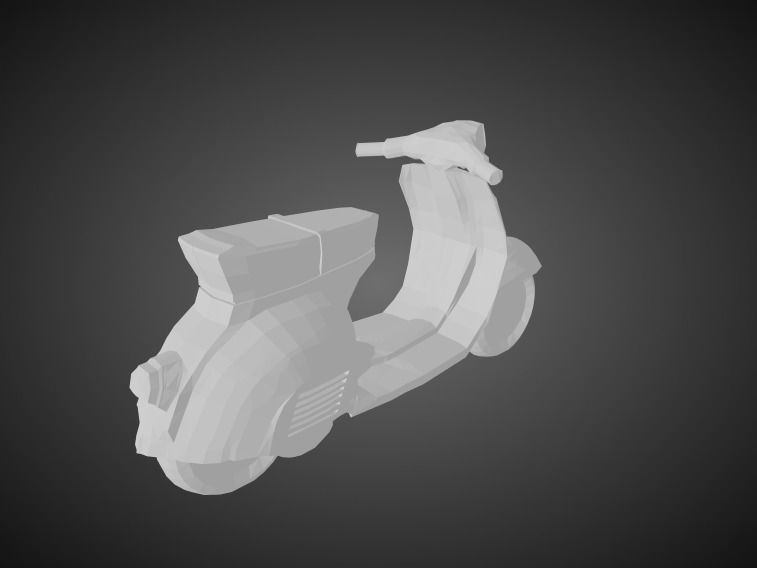 Low poly Vespa scooter 3D print model_1