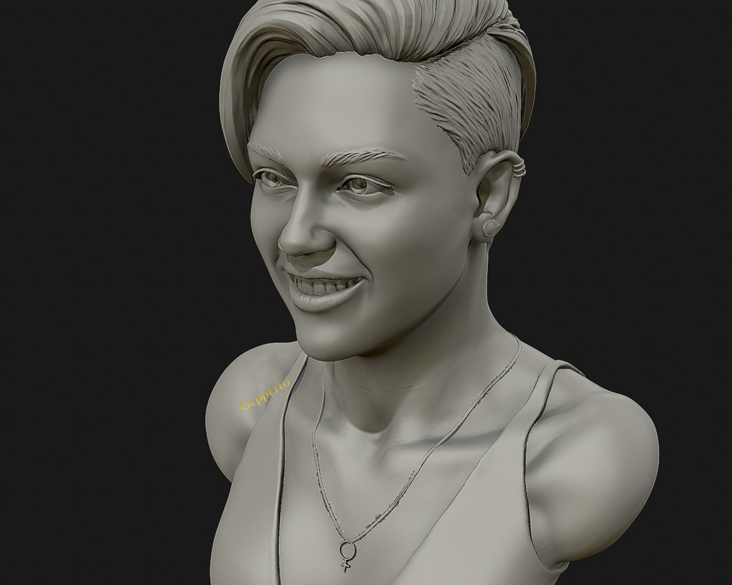 Miley Cyrus 3D printable  sculpture model 3D print model_3