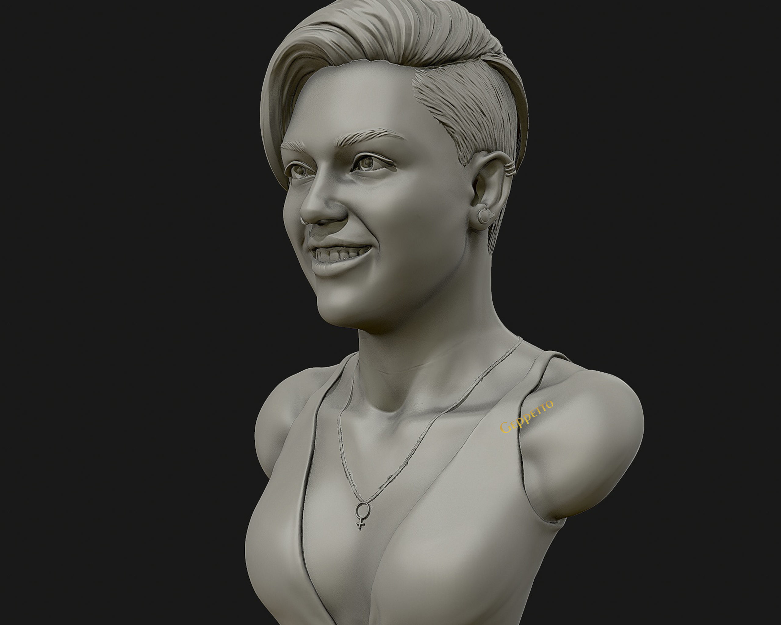 Miley Cyrus 3D printable  sculpture model 3D print model_1