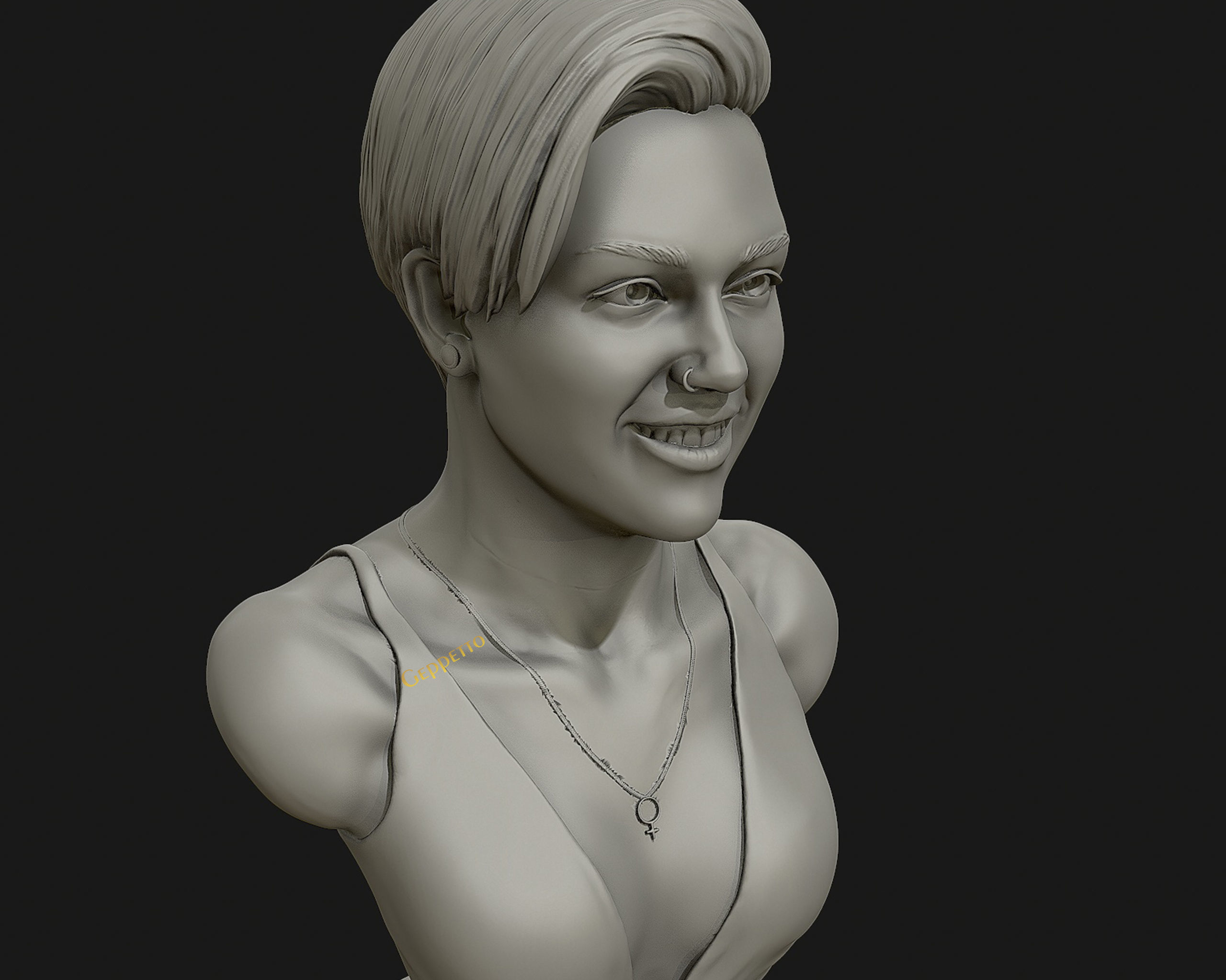 Miley Cyrus 3D printable  sculpture model 3D print model_4