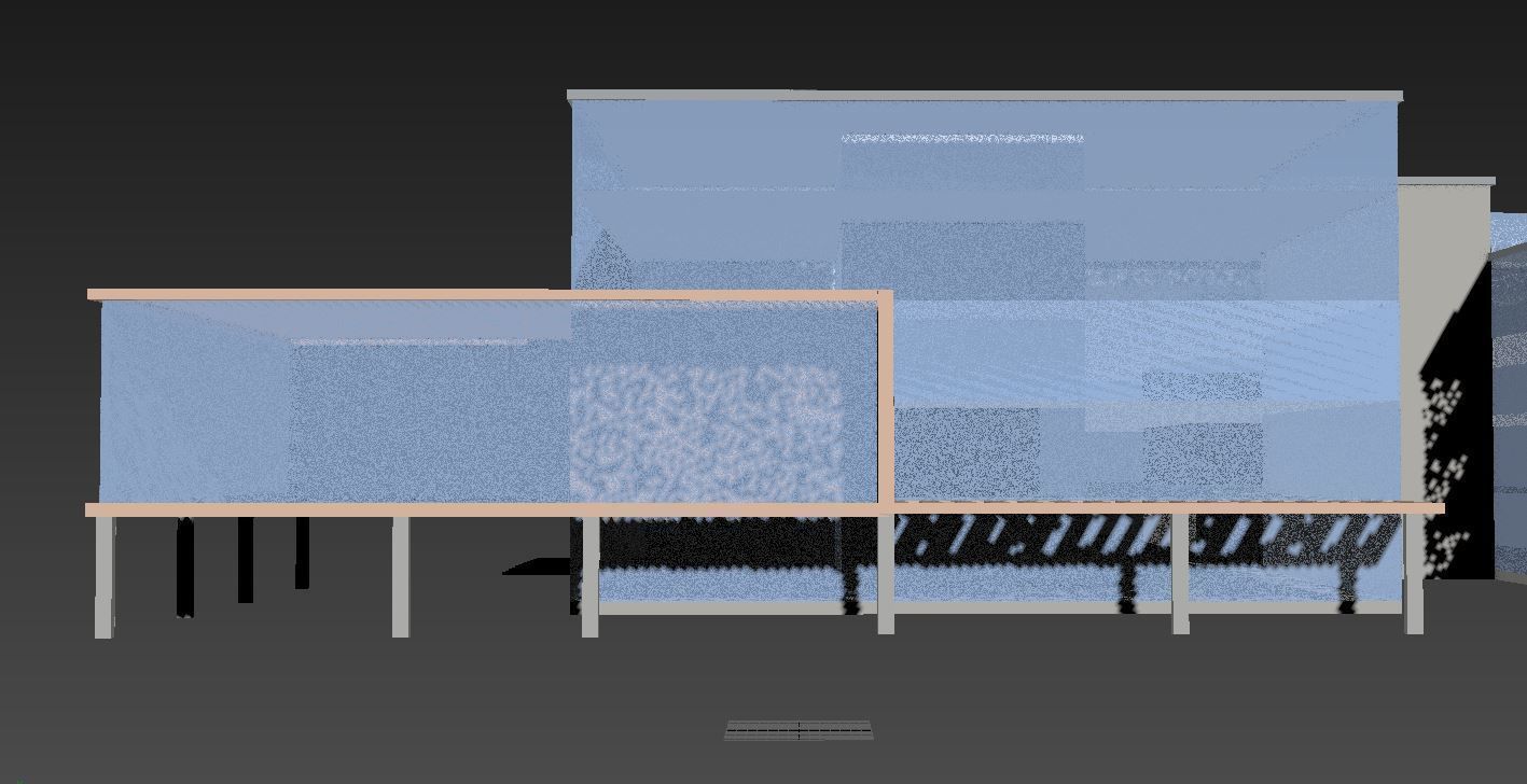Building Model with two floors and roof Low-poly 3D model_13