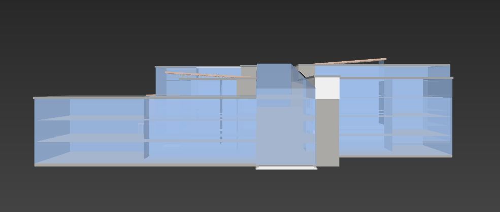 Building Model with two floors and roof Low-poly 3D model_10