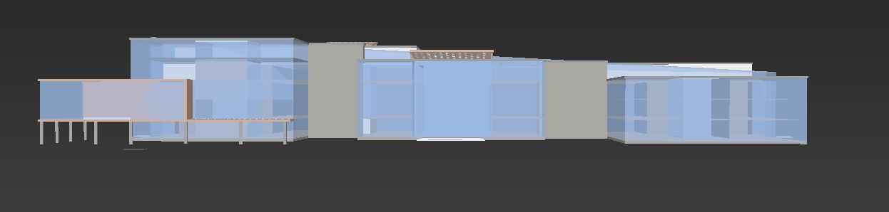 Building Model with two floors and roof Low-poly 3D model_7