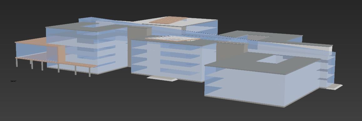Building Model with two floors and roof Low-poly 3D model_11