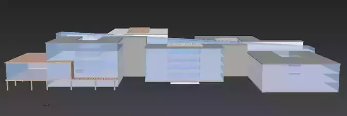 Building Model with two floors and roof
