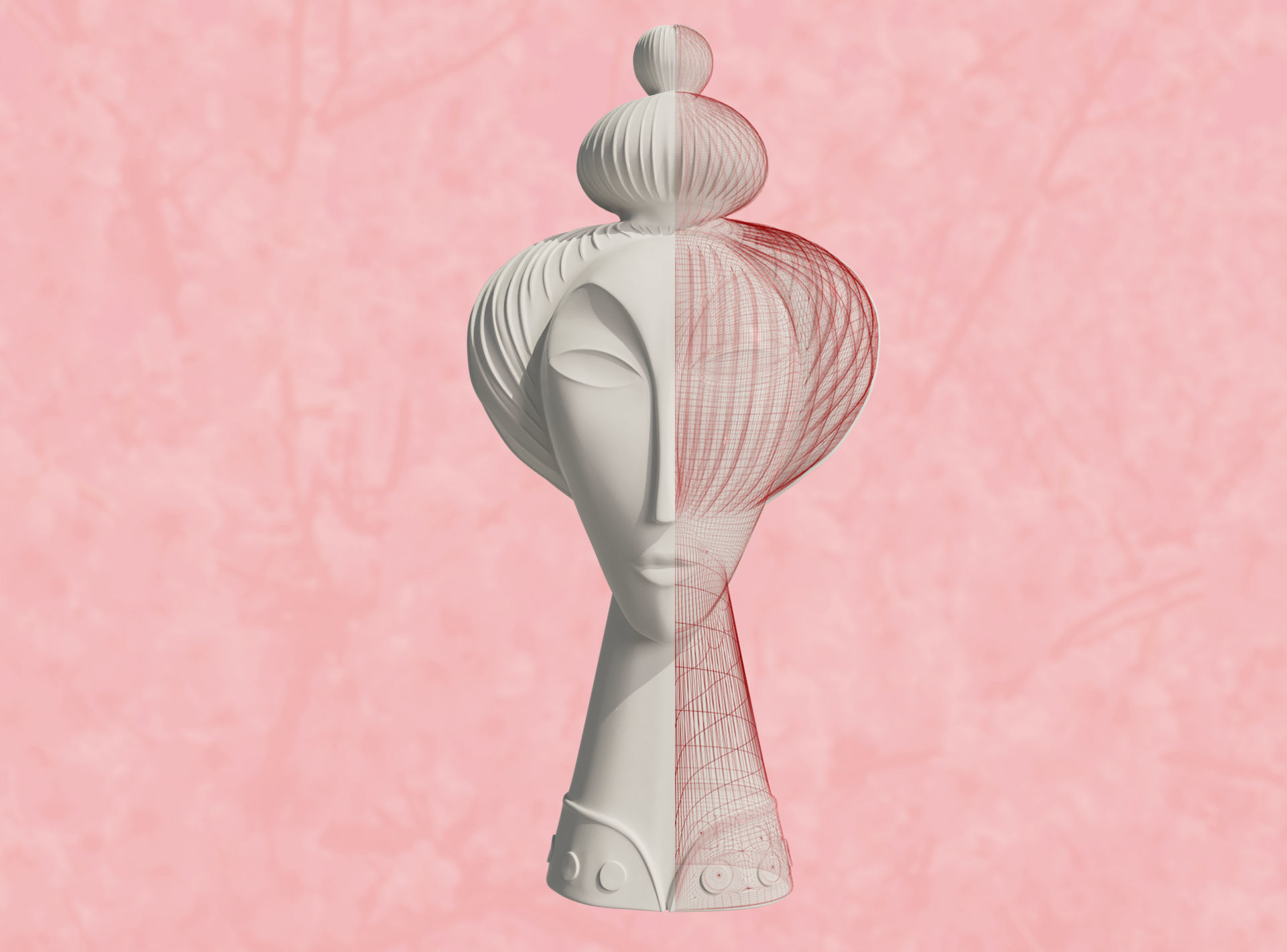 Geisha by Jonathan Adler Low-poly 3D model_1