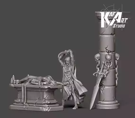 Dark ritual scenery - 35 mm scale 3D print model