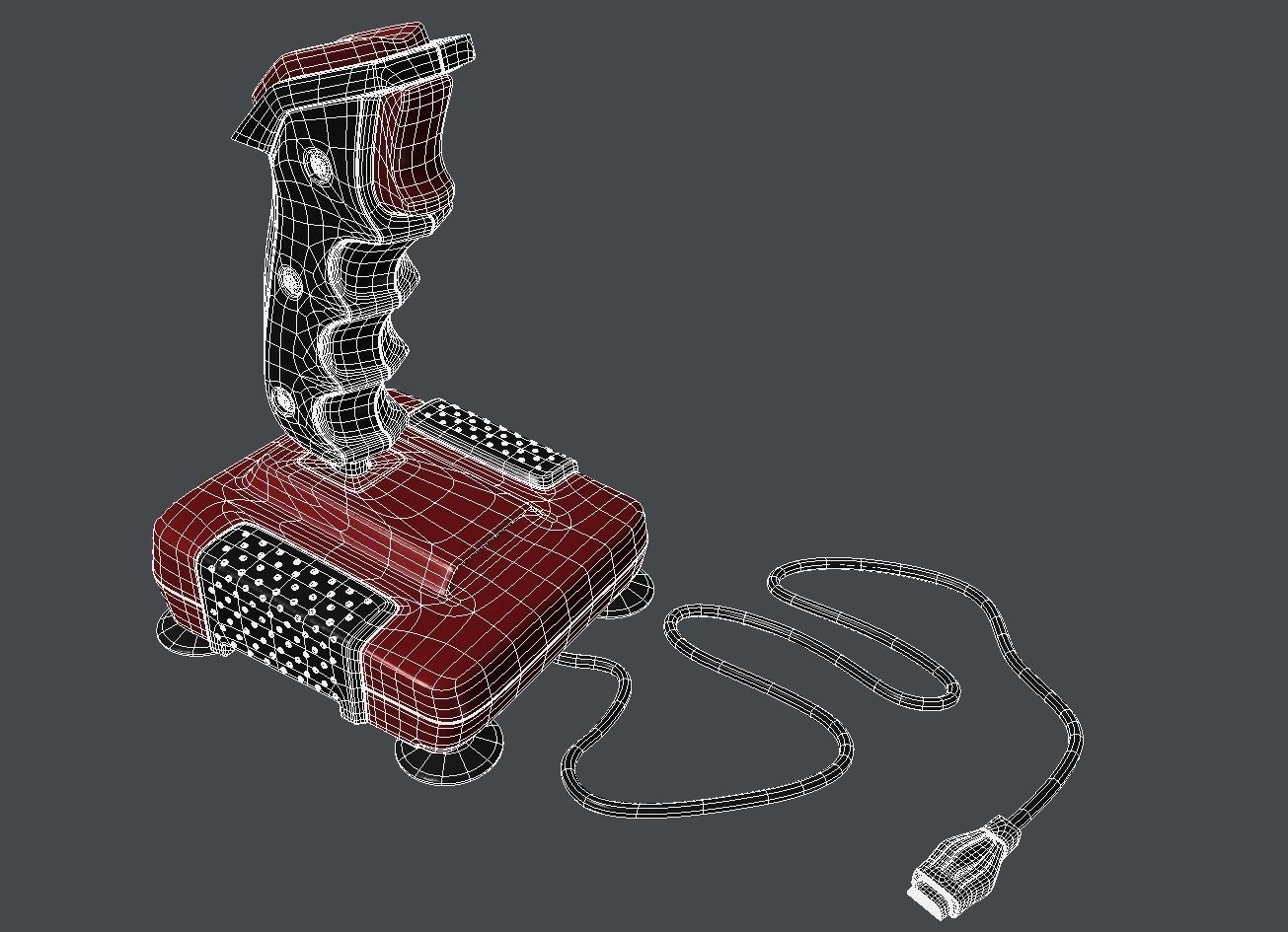 Joystick gaming controller Low-poly 3D model_5