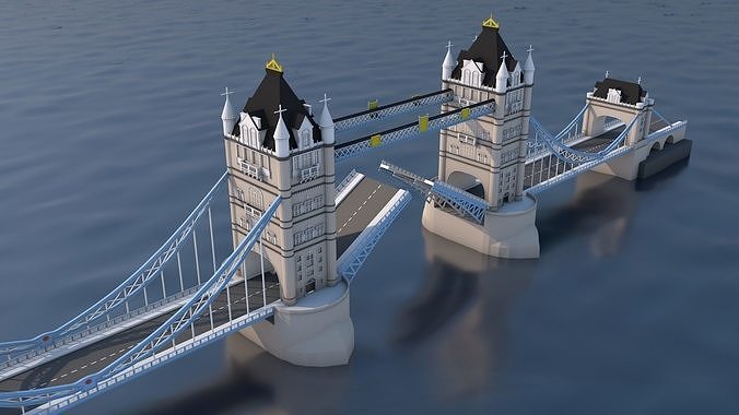 Low Poly London Tower Bridge Landmark Low-poly 3D model