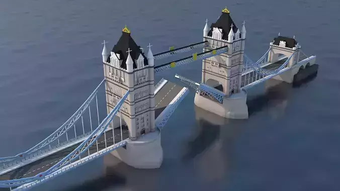 Low Poly London Tower Bridge Landmark Low-poly 3D model