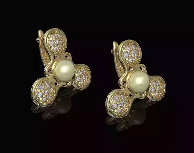 Pearl Spinner Earrings