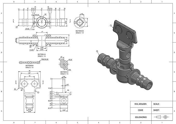 Drip irrigation valve 3D print model