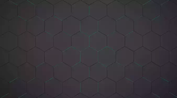 Futuristic surface with emission blue of black hexagonal