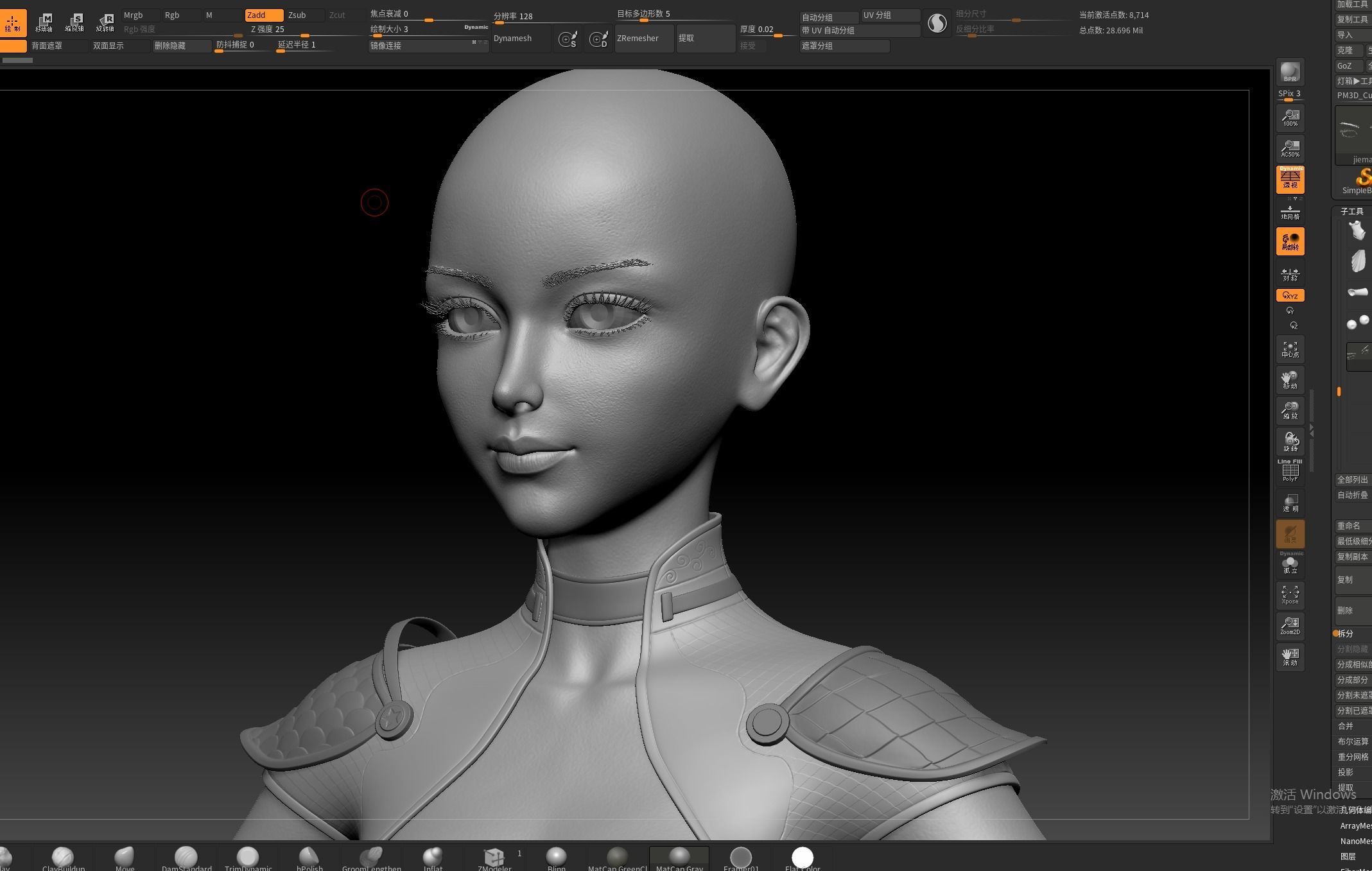 CG Woman girl warrior beauty female character Low-poly 3D model_17