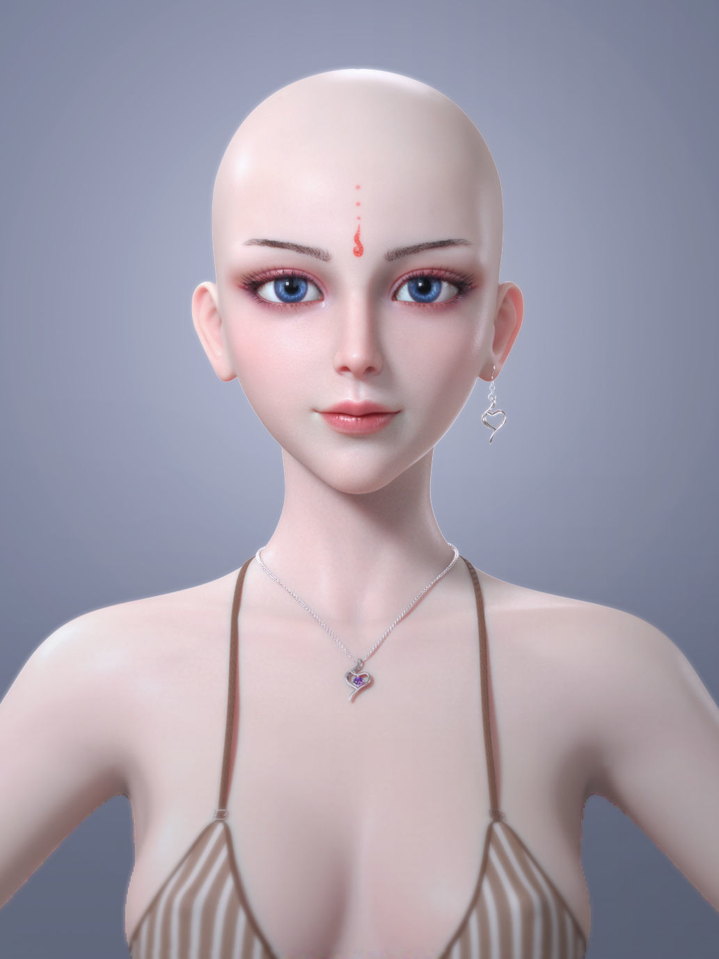 CG Woman girl warrior beauty female character Low-poly 3D model_7