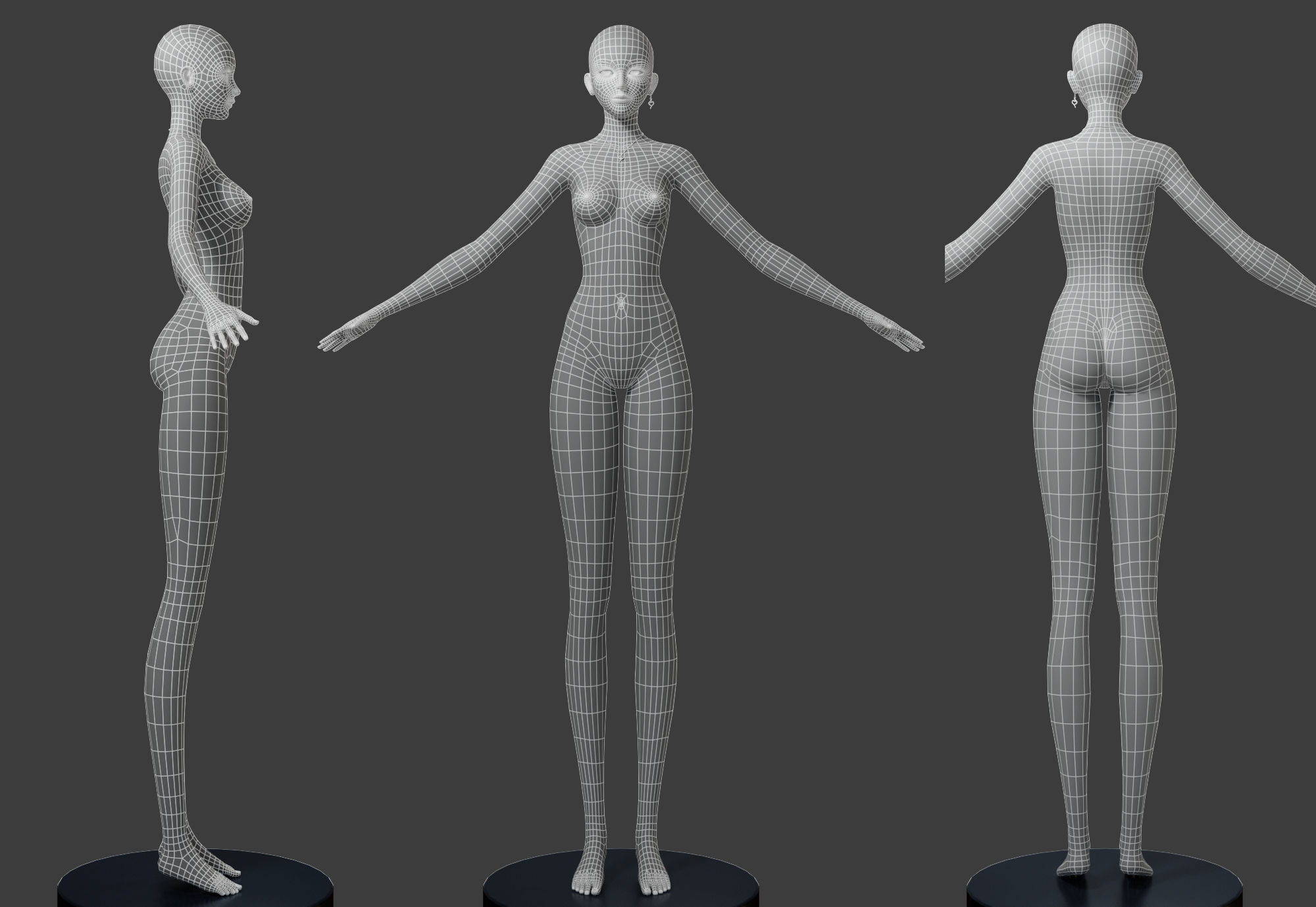 CG Woman girl warrior beauty female character Low-poly 3D model_19
