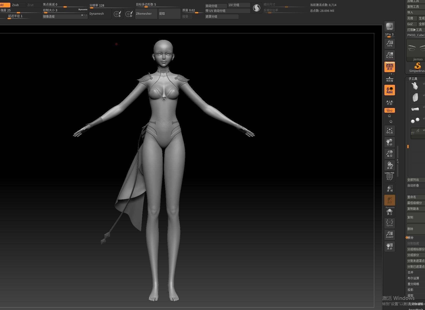CG Woman girl warrior beauty female character Low-poly 3D model_15