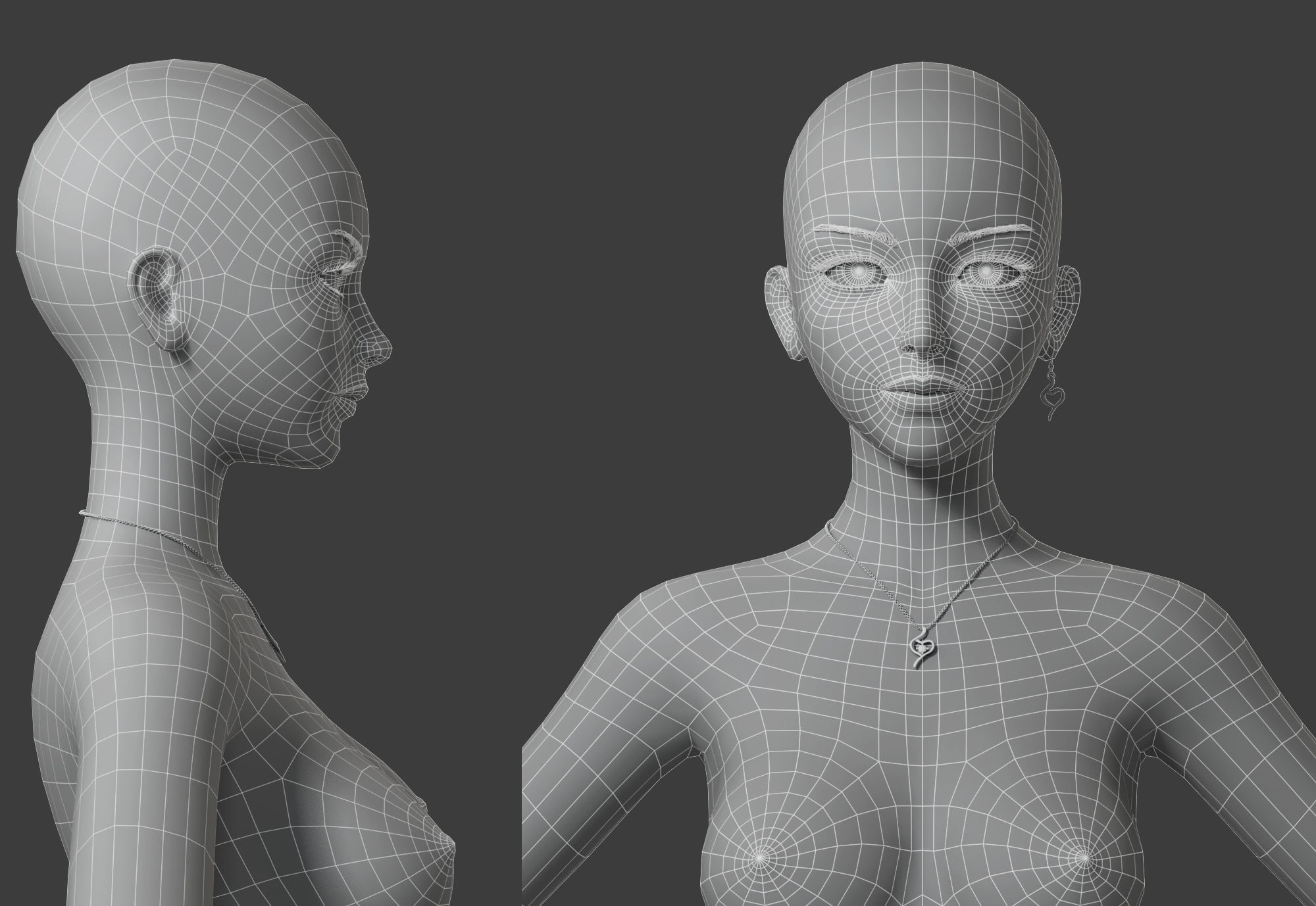 CG Woman girl warrior beauty female character Low-poly 3D model_18