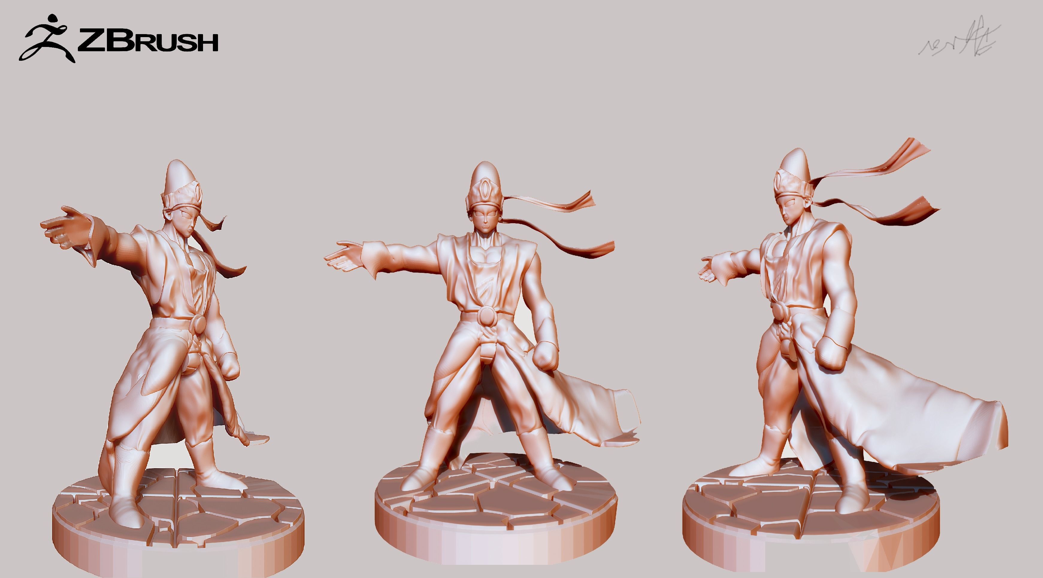 Pikkon from Dragon Ball Z with two bases 3D print model_4