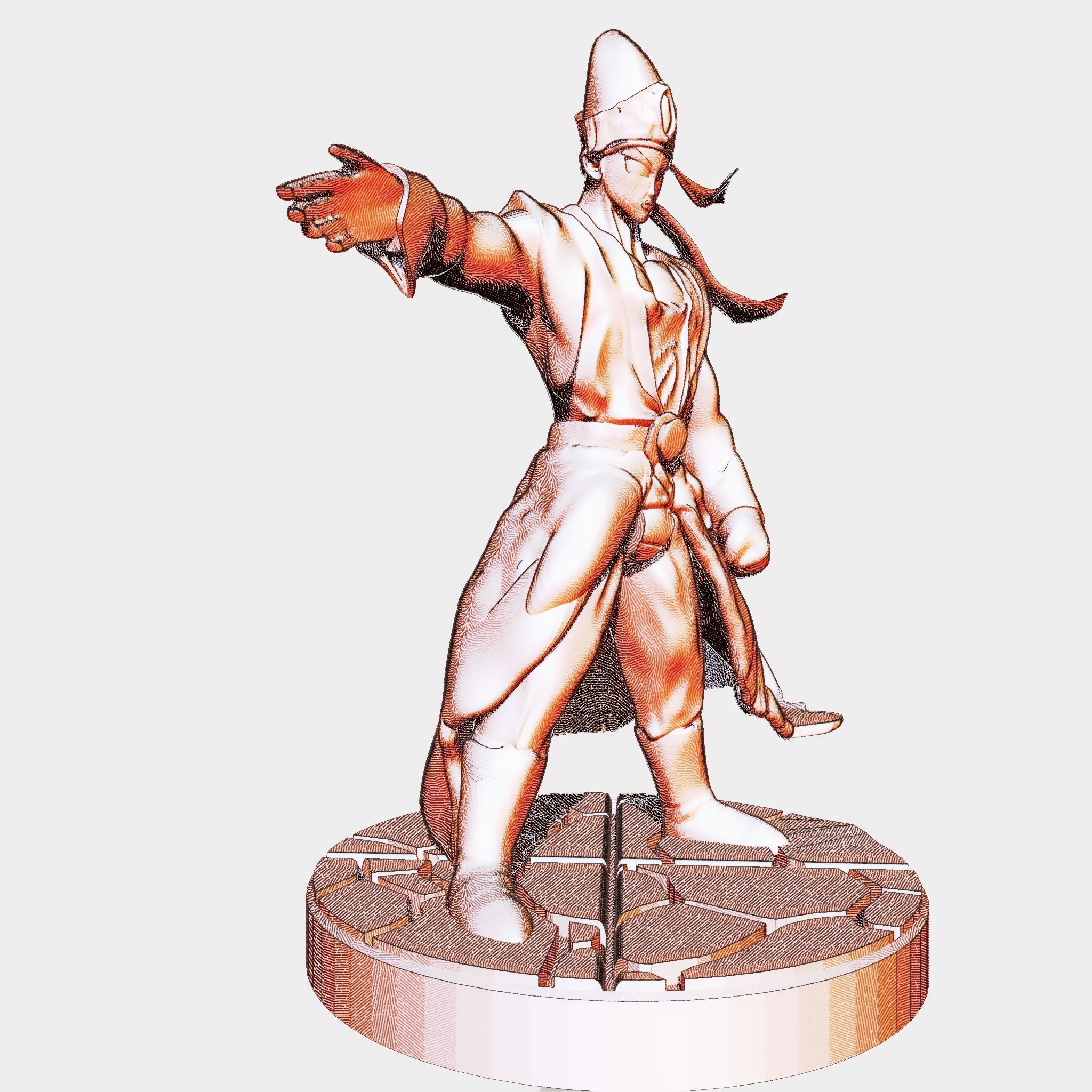 Pikkon from Dragon Ball Z with two bases 3D print model_21