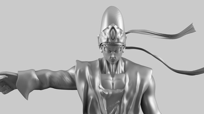 Pikkon from Dragon Ball Z with two bases 3D print model